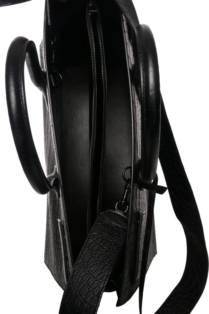 Saint Laurent 2017 Large Croc Embossed Sac De Jour Tote