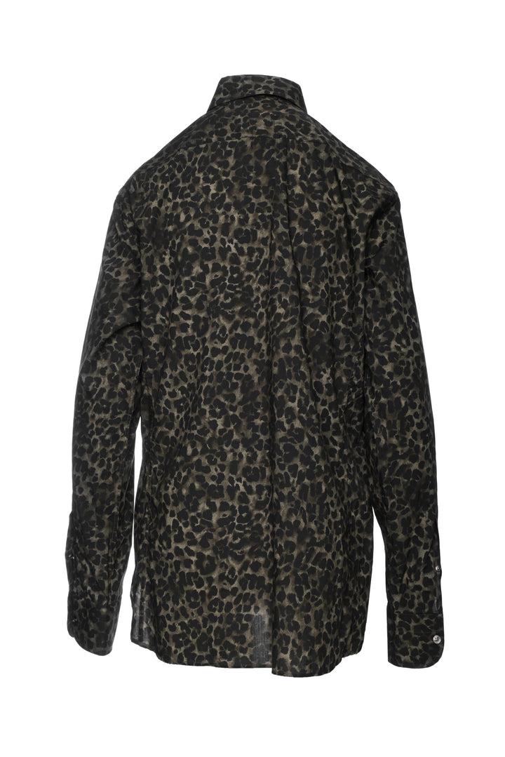 Tom Ford Size L Men's Leopard Shirt Long Sleeve