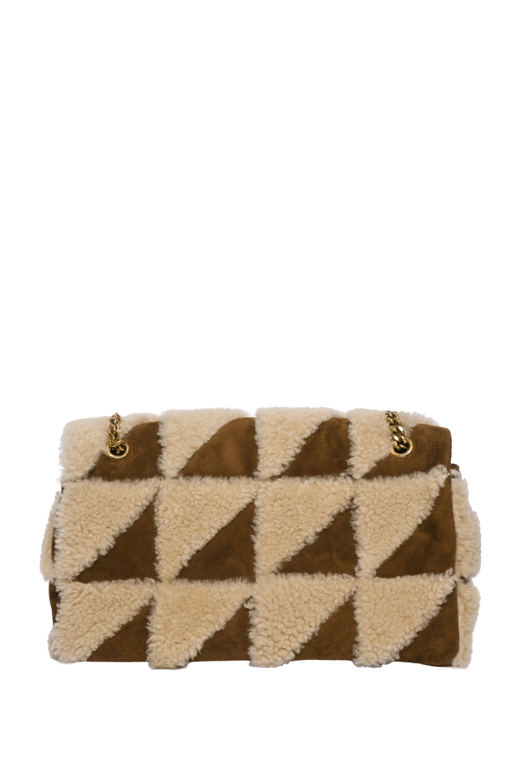 Saint Laurent 2022 Shearling Suede Patchwork Jamie Shoulder Bag