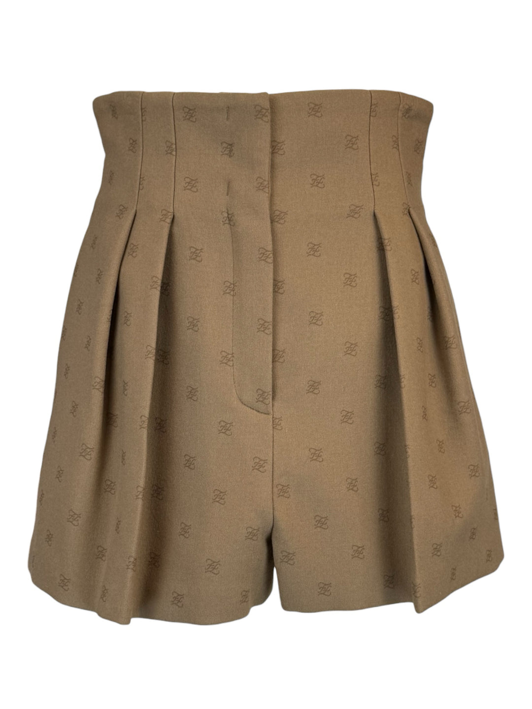 Fendi Size 4 FF Karligraphy Tailored High-Waisted Shorts