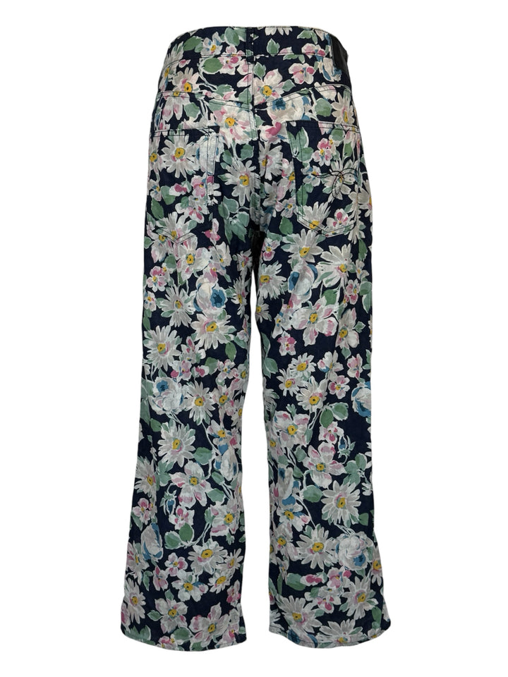 R13 Size 28 X-BF Layered Black Floral Pants