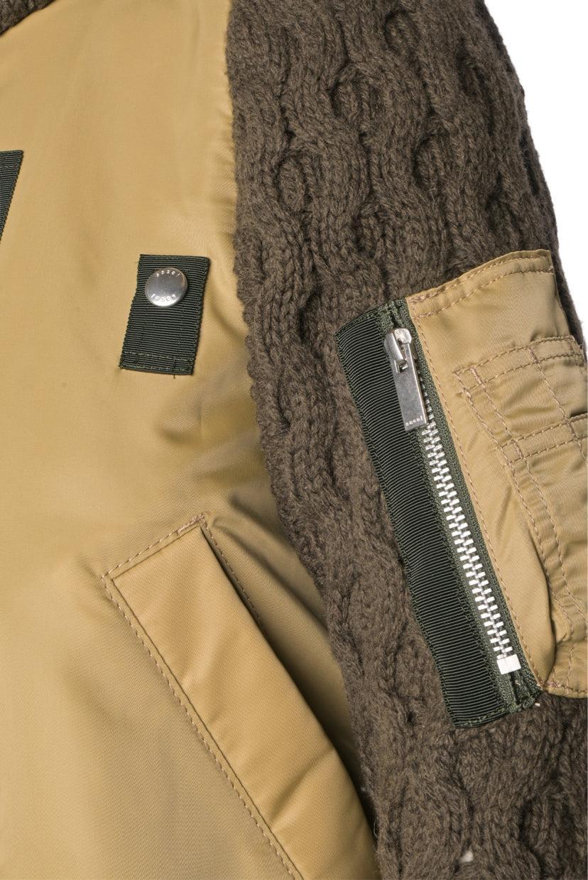 Sacai Size 2 Hybrid Nylon & Wool Knit Bomber Jacket – Turnabout