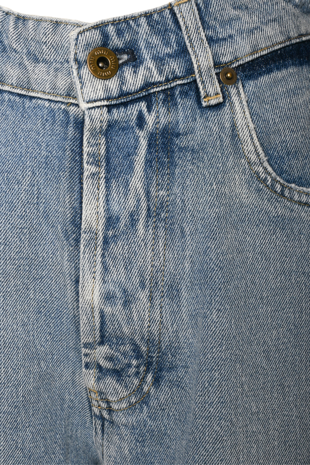 Miu Miu Size 25 Distressed Wide Leg Jeans