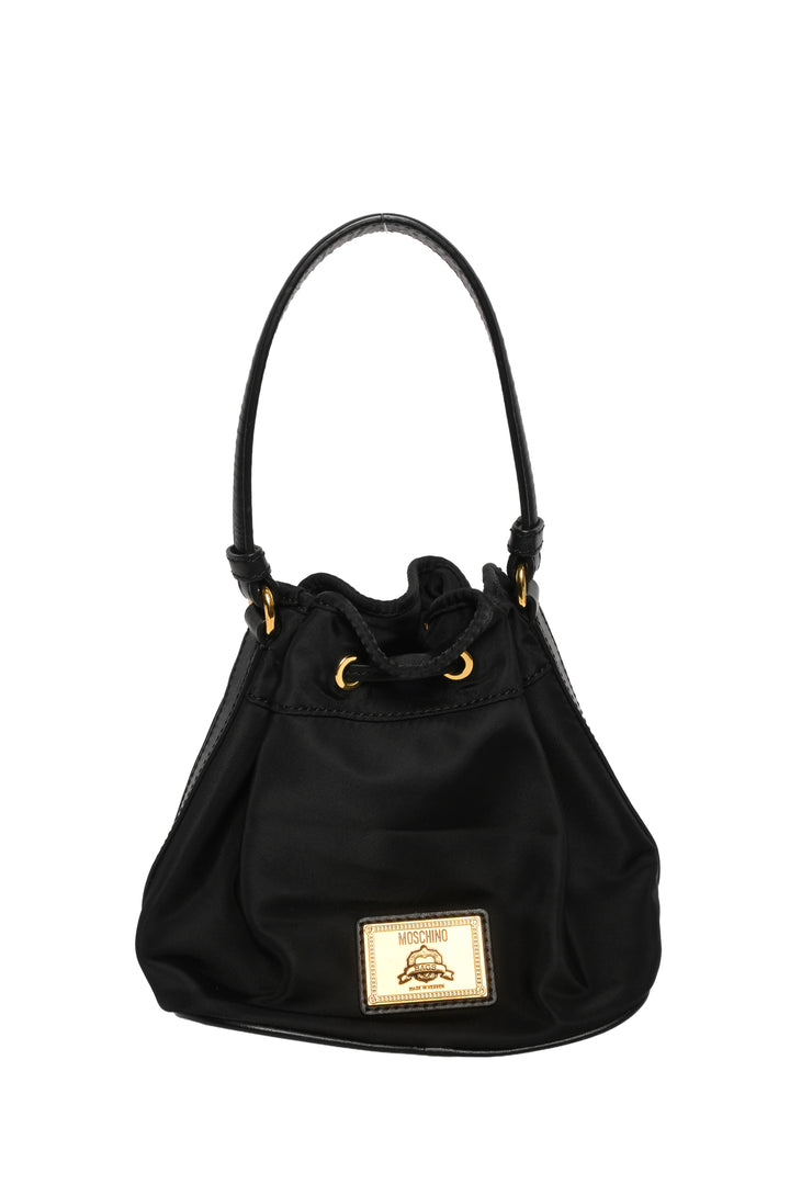 Moschino Nylon & Leather Bucket Bag
