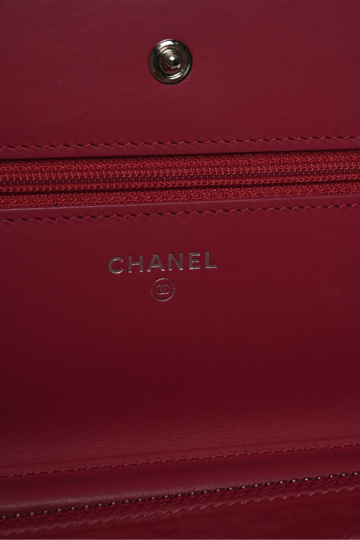 Chanel 2014-2015 Quilted Patent Leather Brilliant Wallet On Chain Crossbody