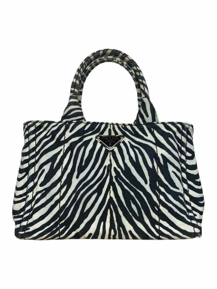 Prada Zebra Print Canapa Tote