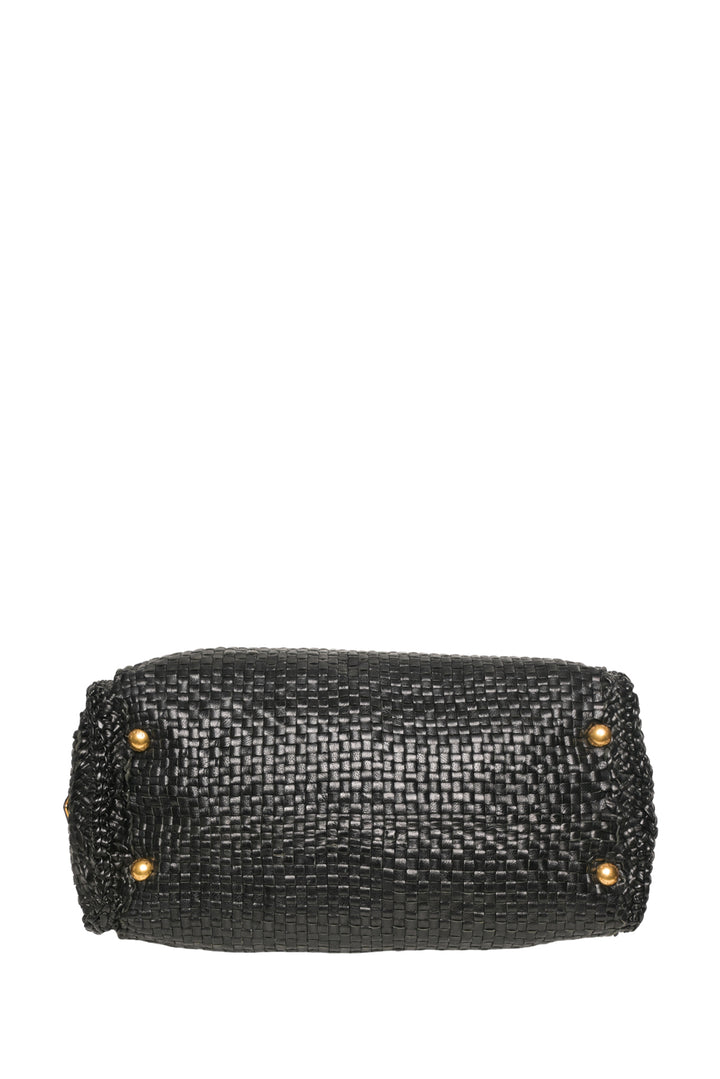 Prada Madras Woven Top Handle Bag