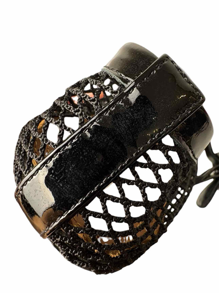 Alaia Size 40 Black Fishnet Ballerina Flats