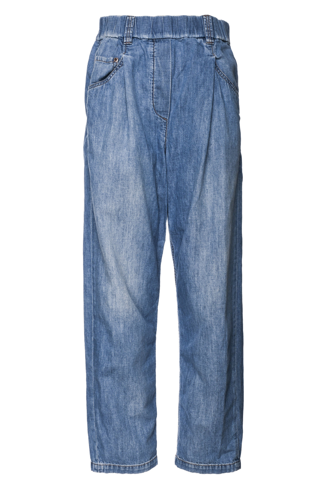 Brunello Cucinelli Size 4 Elastic Waist Tapered Jeans