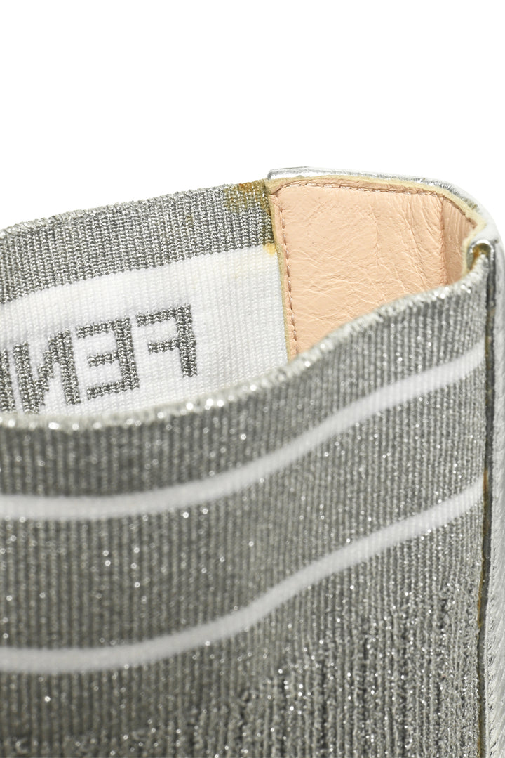 Fendi Size 36.5 Leather Rockoko Scuba Stretch Ankle Boots