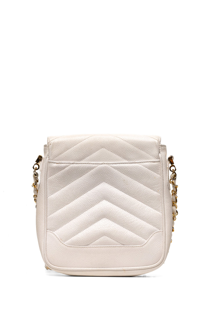 Chanel Vintage Chevron Mini Flap Shoulder Bag