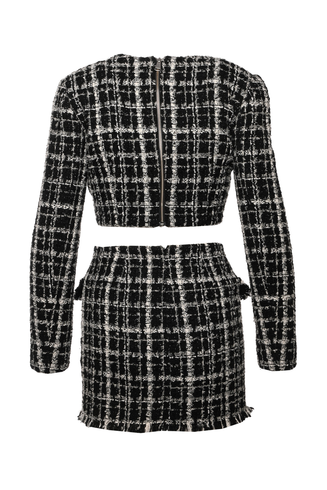 Ronny Kobo Size XS/S Tweed Embellished Top & Mini Skirt Set
