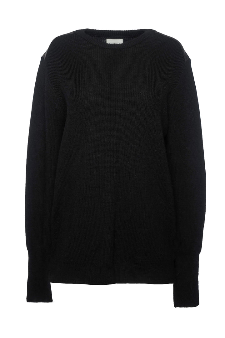 Visvim Size XL Leather Trimmed Wool Sweater