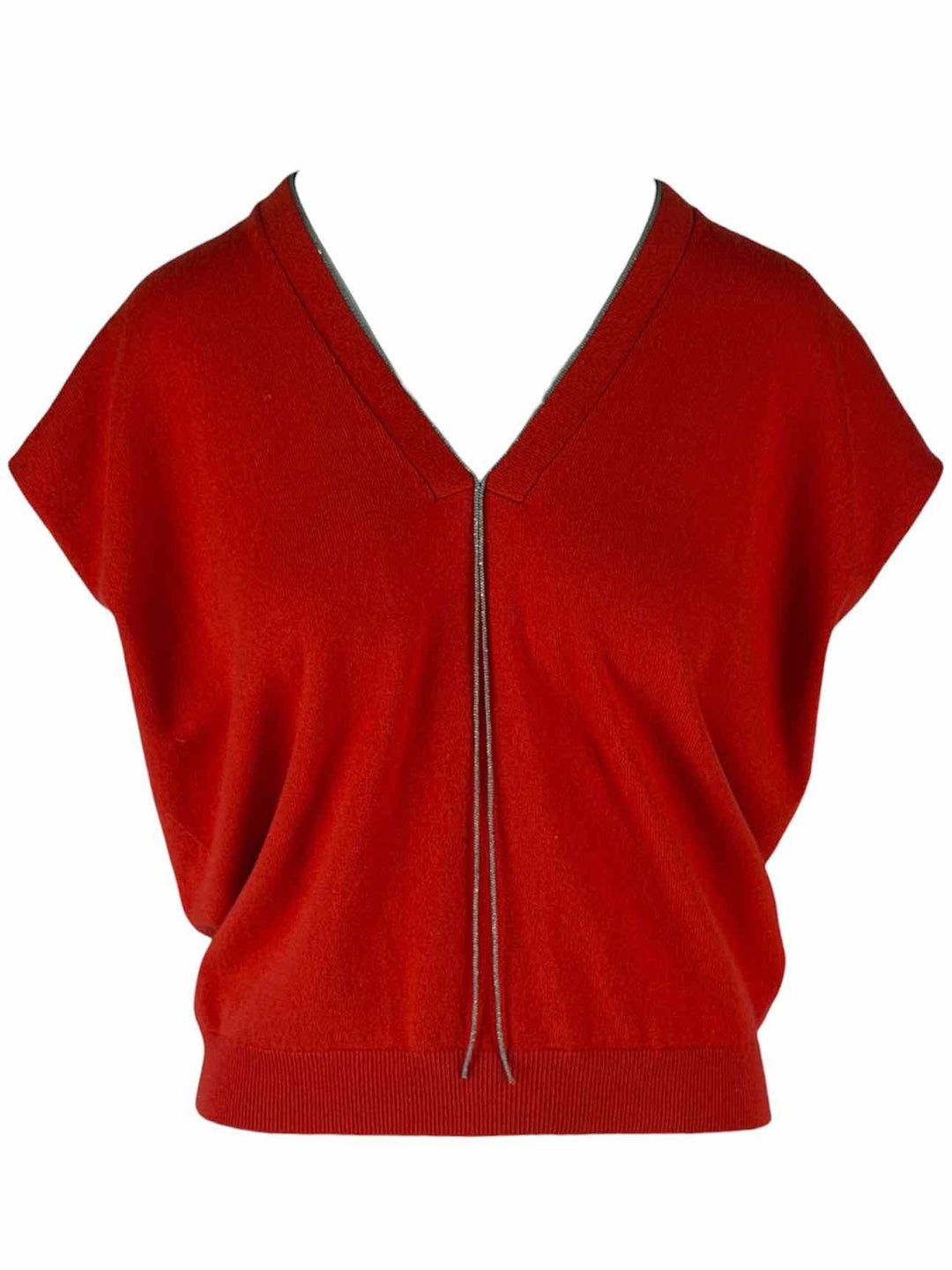 Brunello Cucinelli Size S Monili Trim Cashmere Top