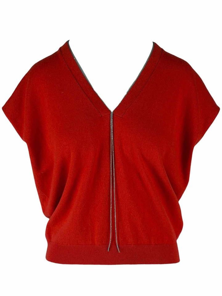 Brunello Cucinelli Size S Monili Trim Cashmere Top