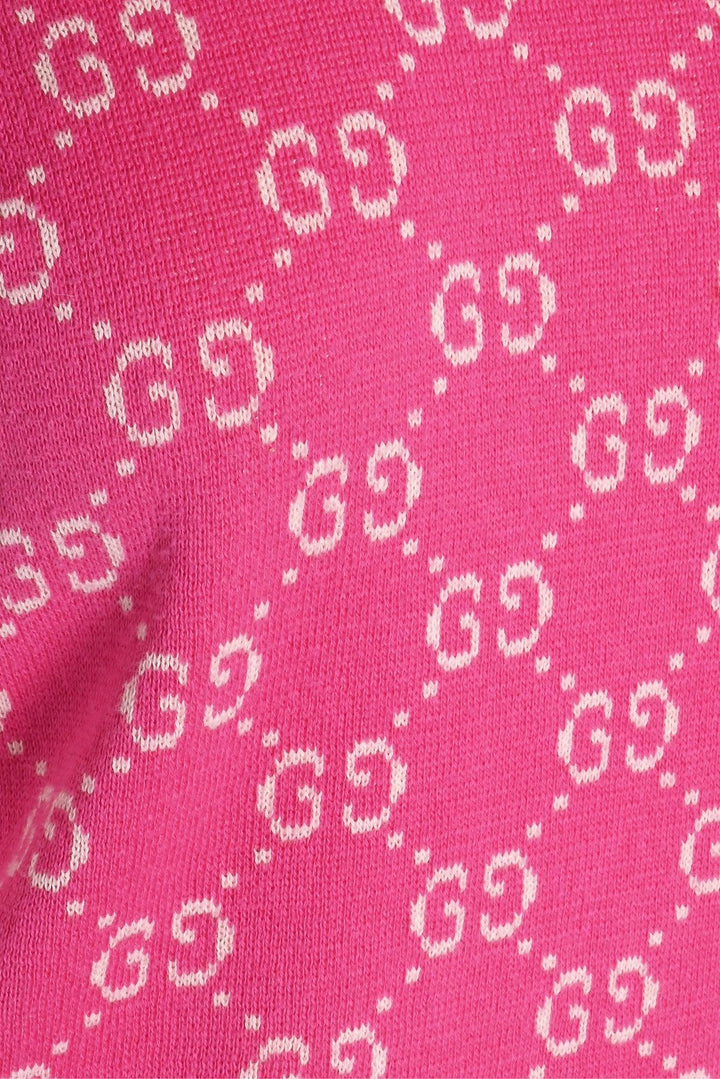 Gucci Size M GG Monogram Knit Short Sleeve Sweater