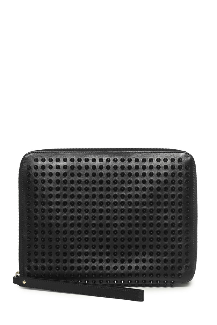 Christian Louboutin Leather Spiked Clutch Wristlet