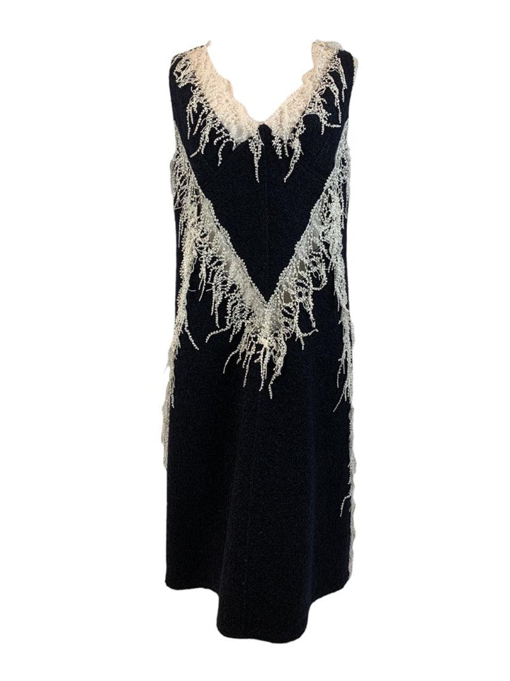 Calvin Klein 205W39NYC Size 40 Lace Accent Wool Dress