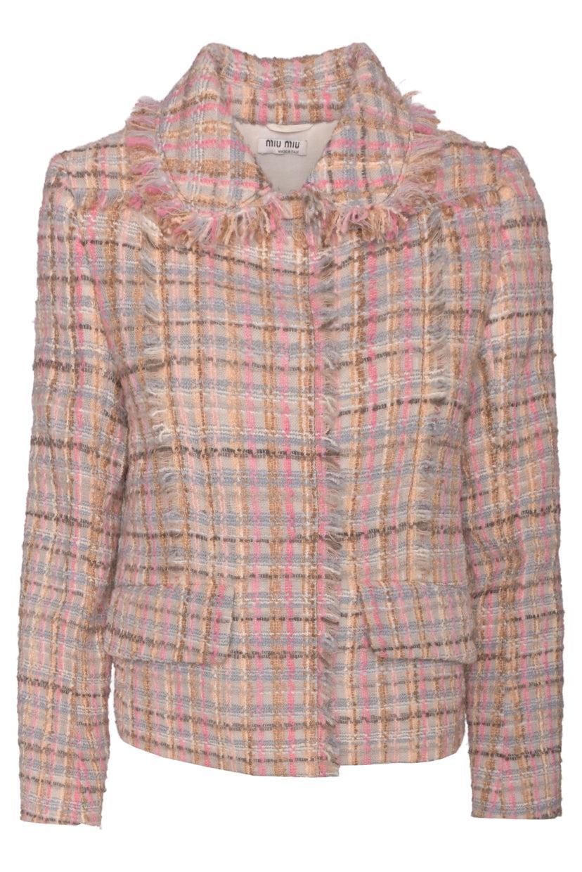 Miu Miu Size 38 Pink Tweed Blazer