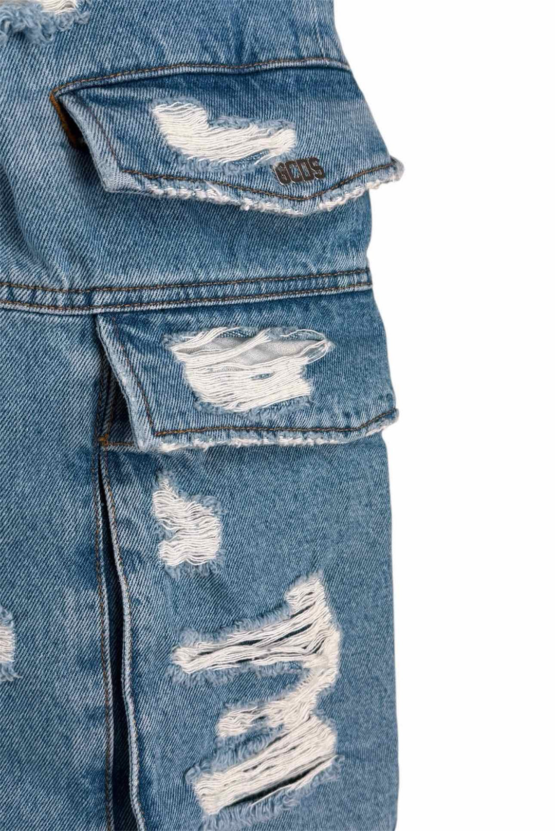 GCDS Size 31 Distressed Wide Leg Jeans