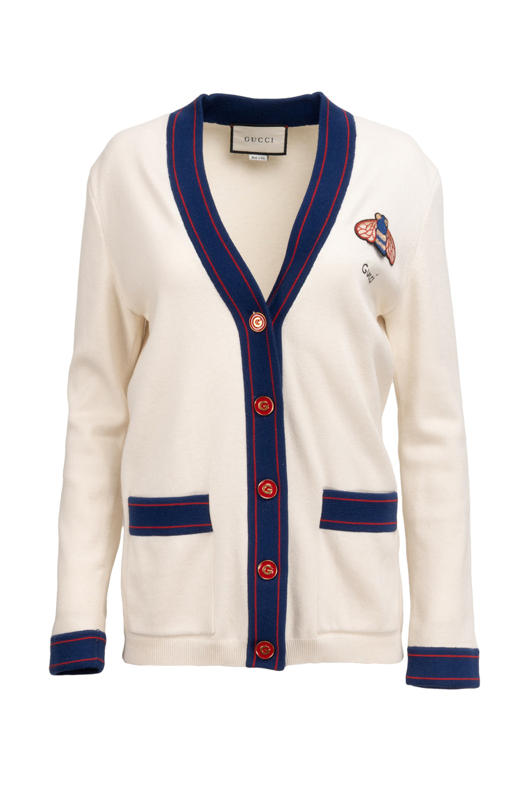 Gucci Size S Bee Embroidered Cardigan