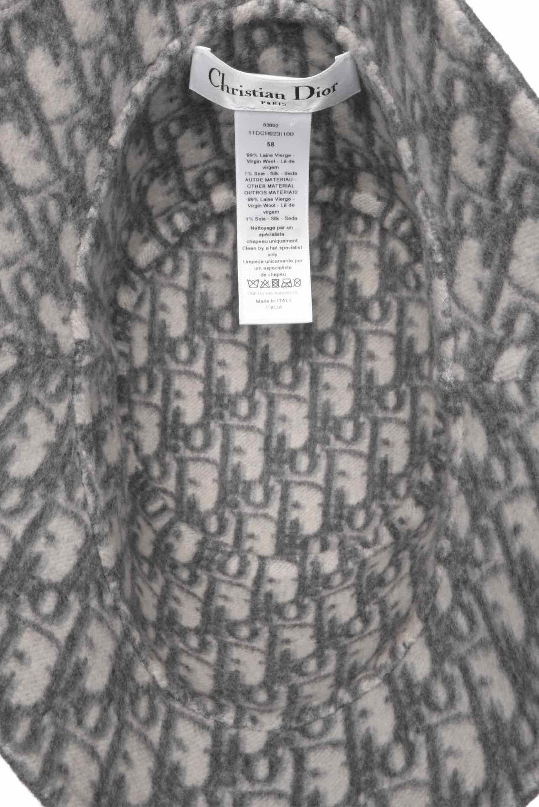 Dior Size 58 Reversible Oblique Small Brim Bucket Hat