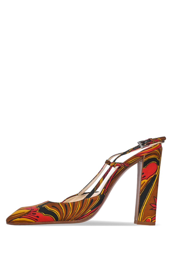 Prada Size 40 Floral Printed Slingback Pumps