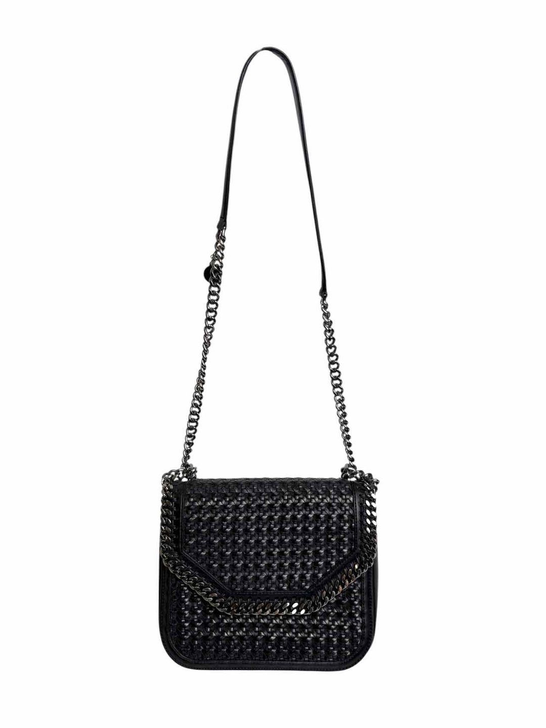 Stella Mccartney Woven Faux Leather Falabella Box Shoulder Purse