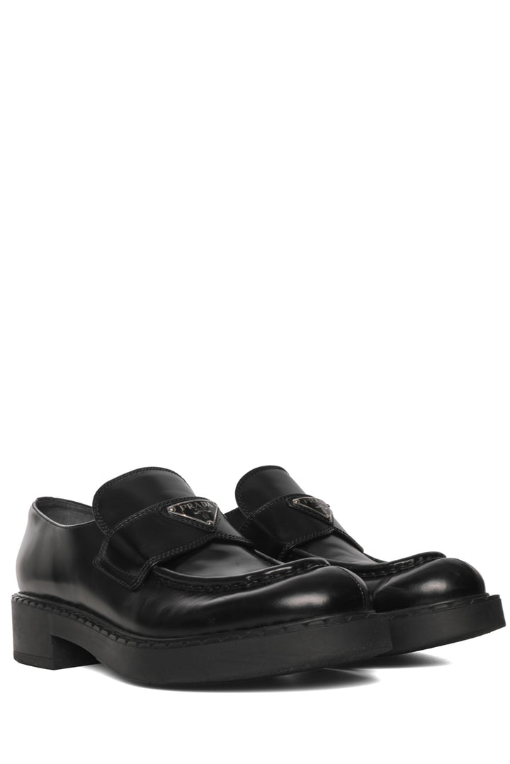 Prada Size 40.5 Brushed Leather Loafers