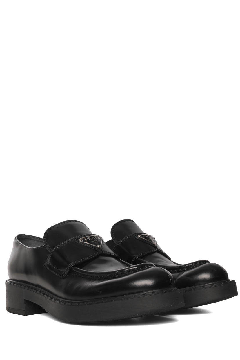 Prada Size 40.5 Brushed Leather Loafers