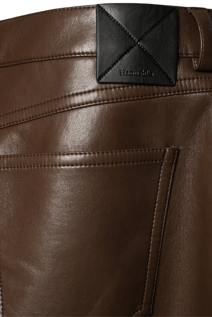 Nanushka Size L Cintia Faux Leather A-Line Midi Skirt