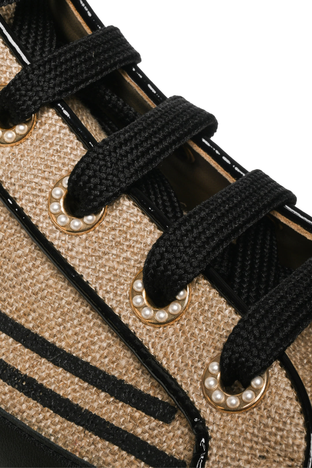 Chanel Size 35.5 2019 Faux Pearl & Interlocking CC High Top Sneaker