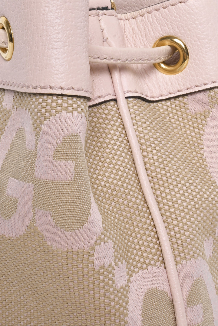 Gucci Leather & Canvas Jumbo GG Mini Ophidia Bucket Bag