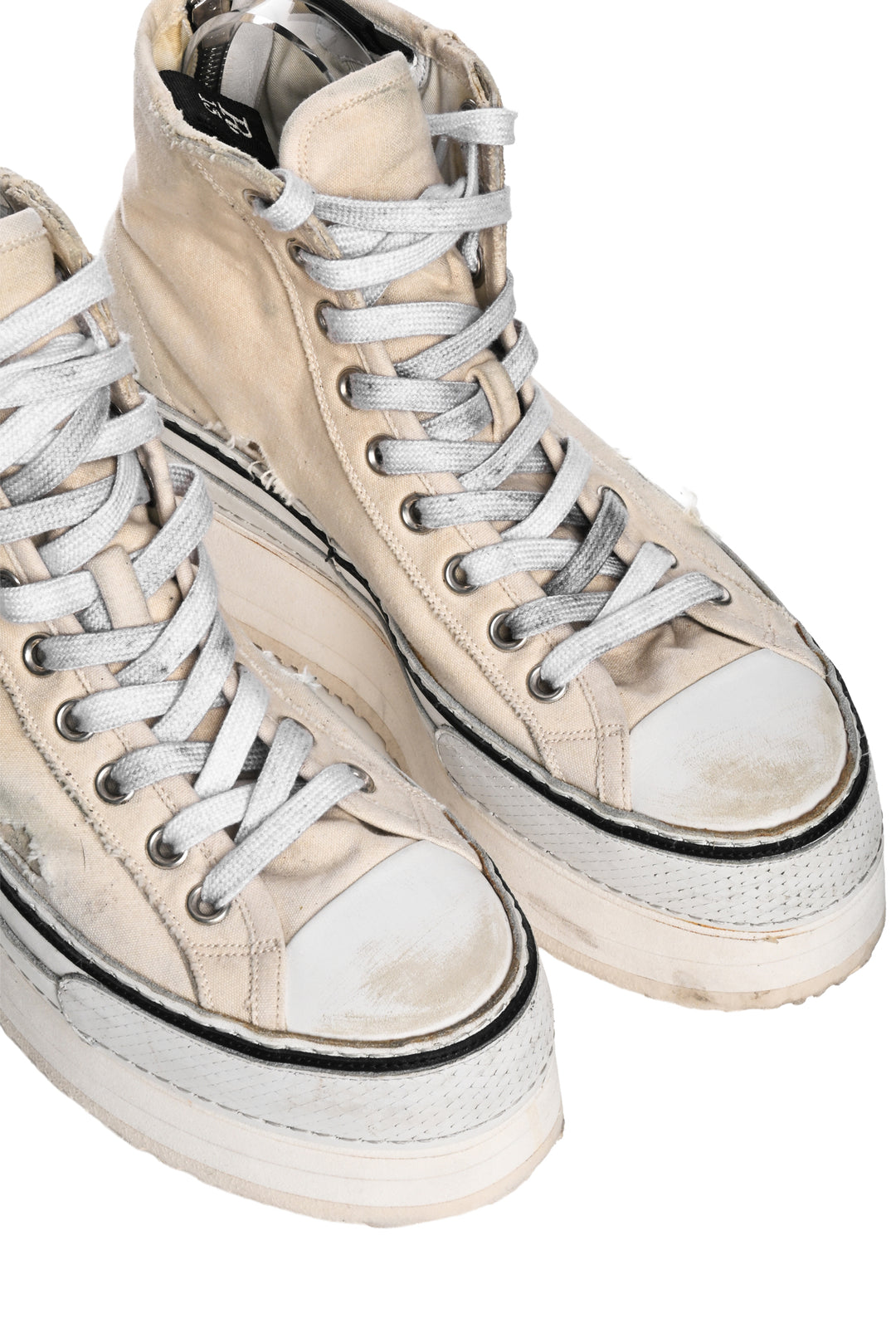 R13 Size 10 Courtney Platform High Top Distressed Sneaker