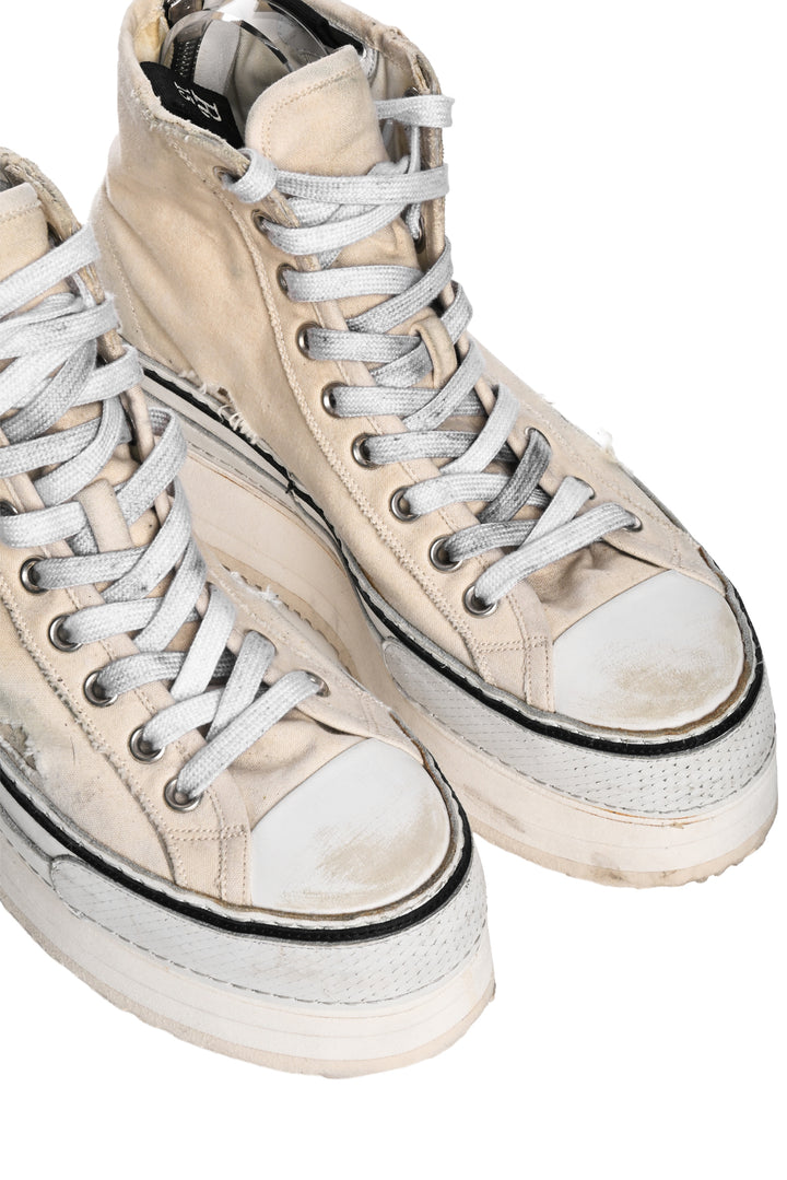 R13 Size 10 Courtney Platform High Top Distressed Sneaker