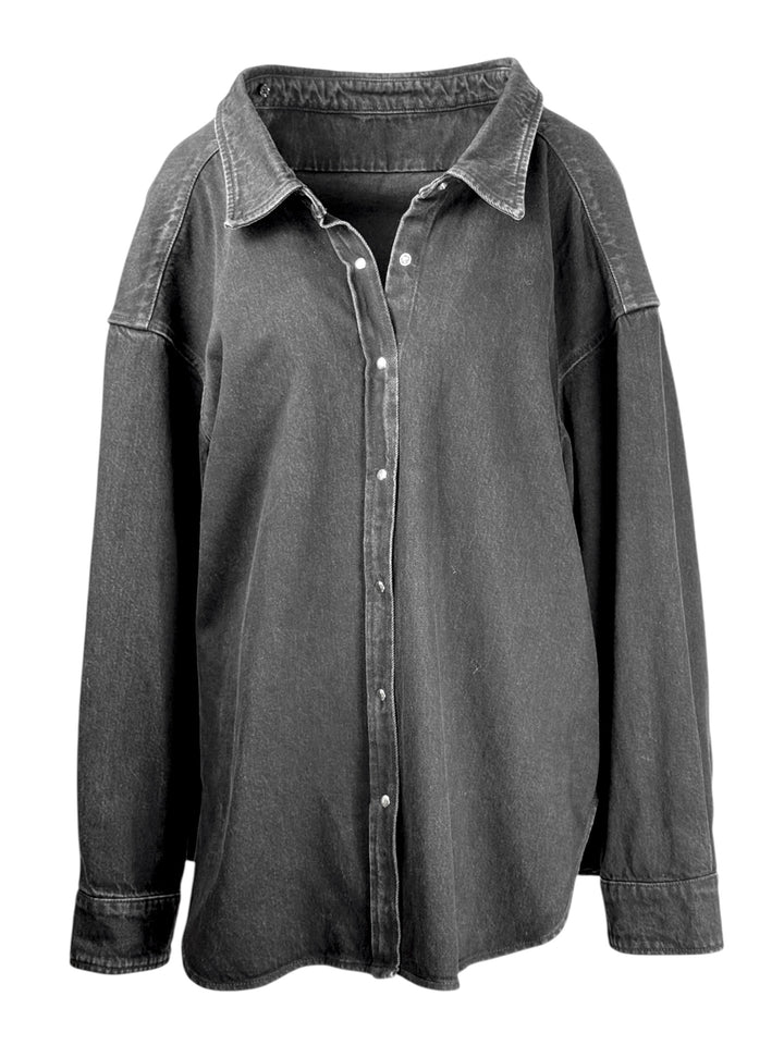 Balenciaga Size 40 2016 Oversized Denim Off The Shoulder Blouse