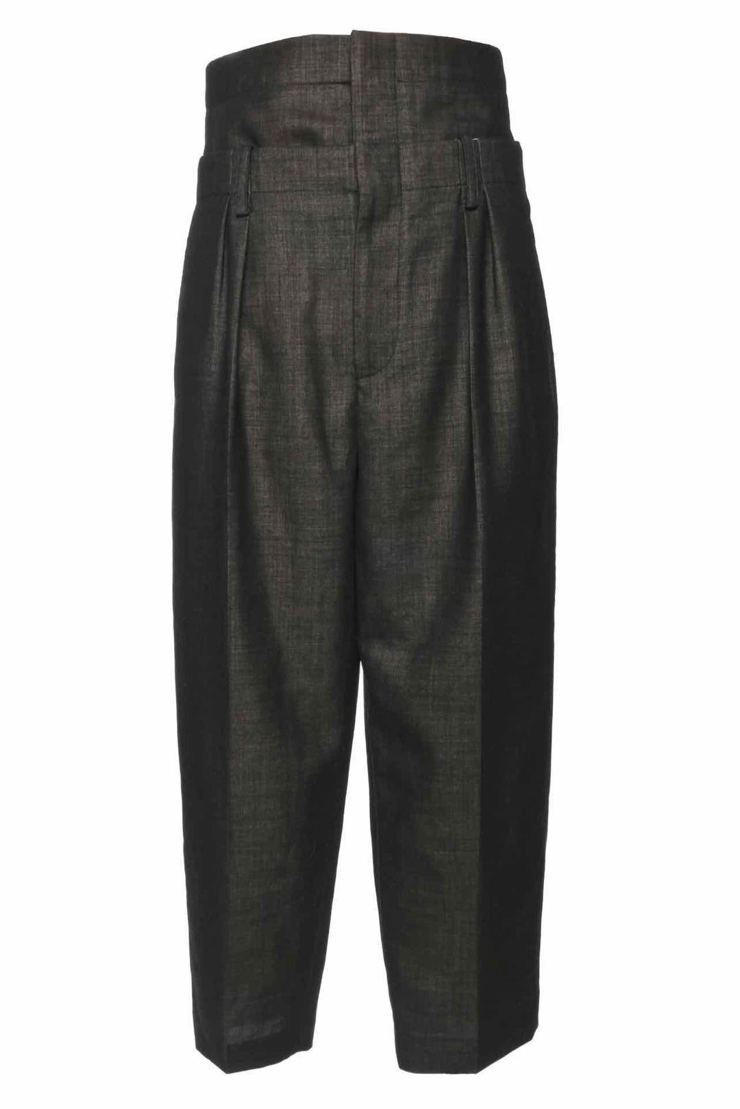 Victoria Beckham Size 4 Double-Waistband Wool Wide-Leg Trousers