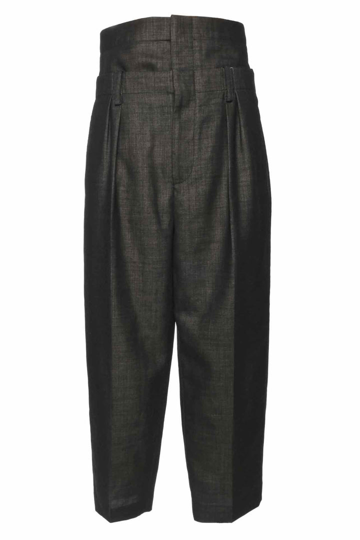 Victoria Beckham Size 4 Double-Waistband Wool Wide-Leg Trousers