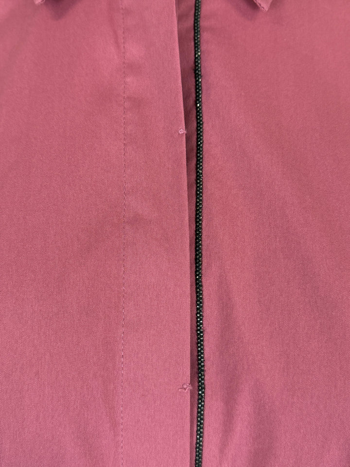 Brunello Cucinelli Size XL Monili-Trim Poplin Shirt