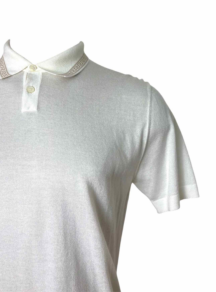 Versace Size 48 Men's Cotton Knit Polo Sweater