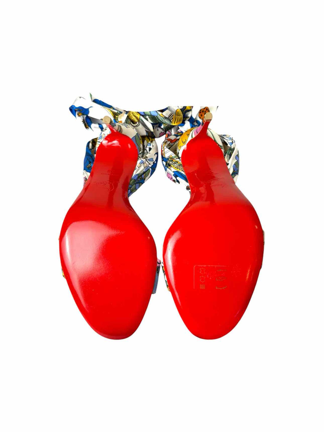 Christian Louboutin Size 38 Desert Botanique Floral Ankle Strap Sandals