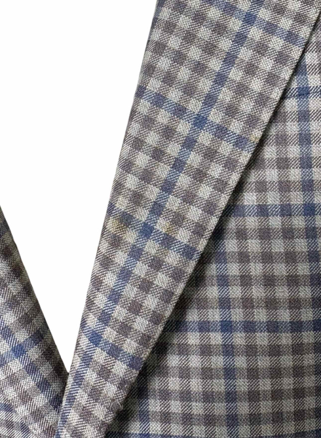 Canali Size 44 Men's Check Wool Blazer