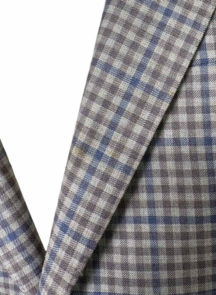 Canali Size 44 Men's Check Wool Blazer