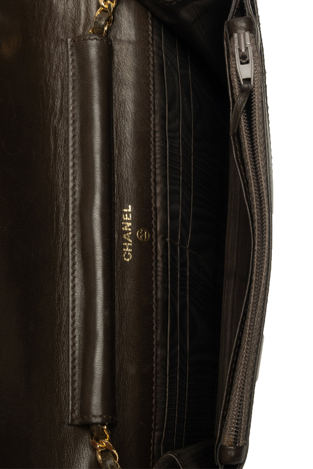 Chanel Caviar Interlocking CC Logo Wallet On Chain Shoulder Bag