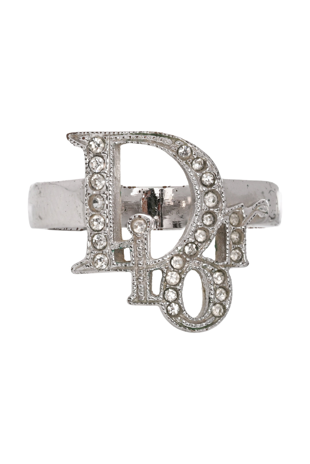 Dior Size 7 Crystal Logo Ring