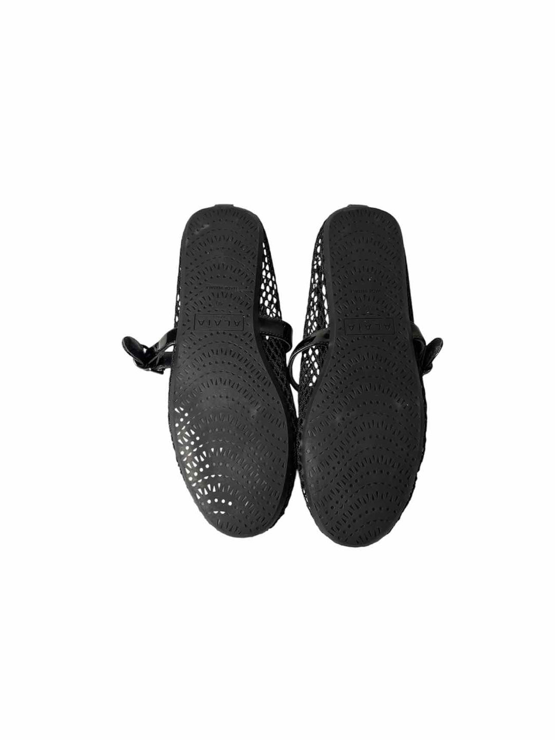 Alaia Size 40 Black Fishnet Ballerina Flats