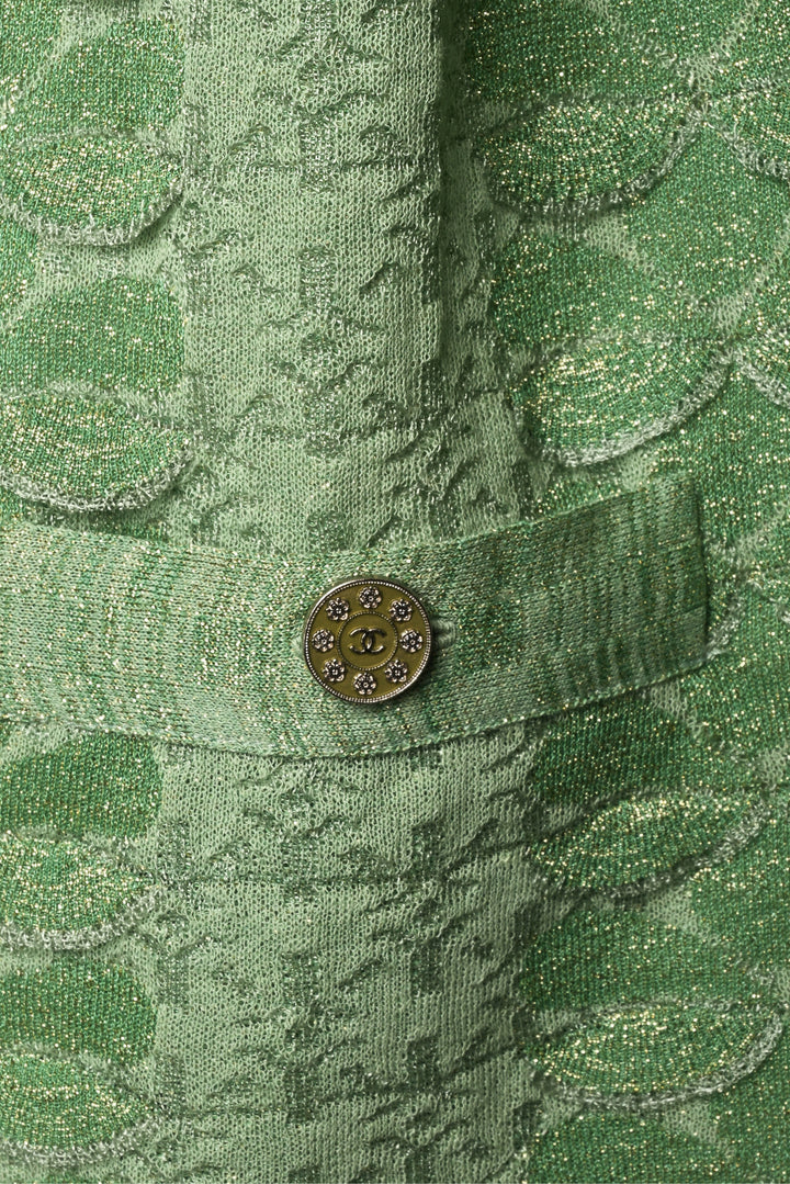 Chanel Size 36 2016 Cruise Lurex Knit Single Button Tops