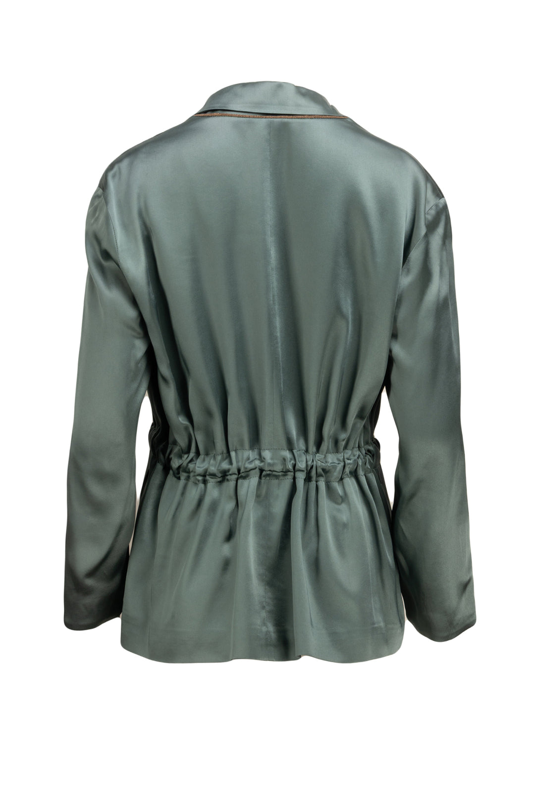 Brunello Cucinelli Size 38 Double-Breasted Acetate-Blend Satin Jacket