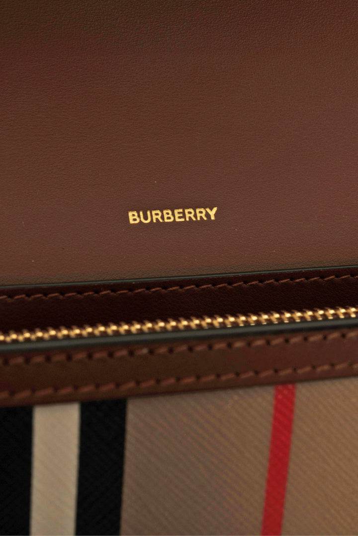 Burberry E-Canvas Icon Stripe Hannah Wallet With Detachable Strap