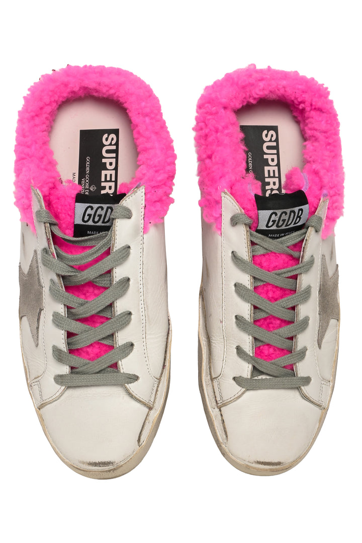 Golden Goose Size 39 Shearling-Lined Superstar Sabot Slip On Sneakers